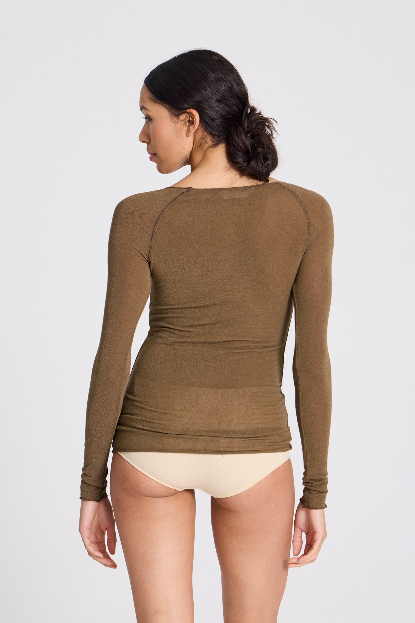 Amalie Wool langærmet t-shirt - Kangaroo